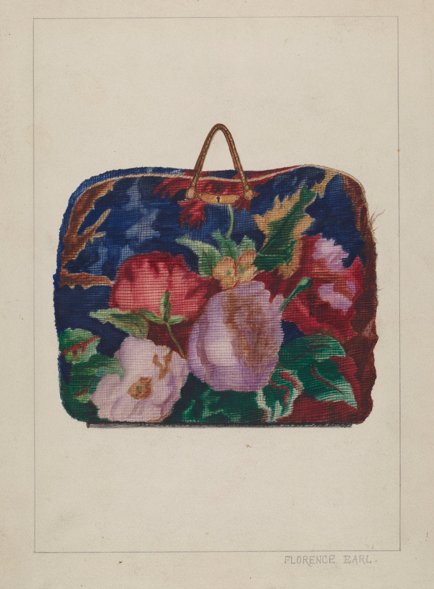 Carpet Bag by Florence Earl (American, active c. 1935), 16X12"(A3)Poster Print
