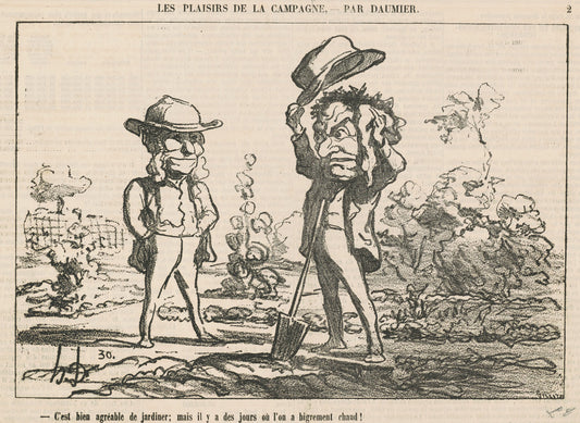 C'est bien agréable de jardiner by Honoré Daumier (French, 1808 - 1879), 16X12"(A3)Poster Print