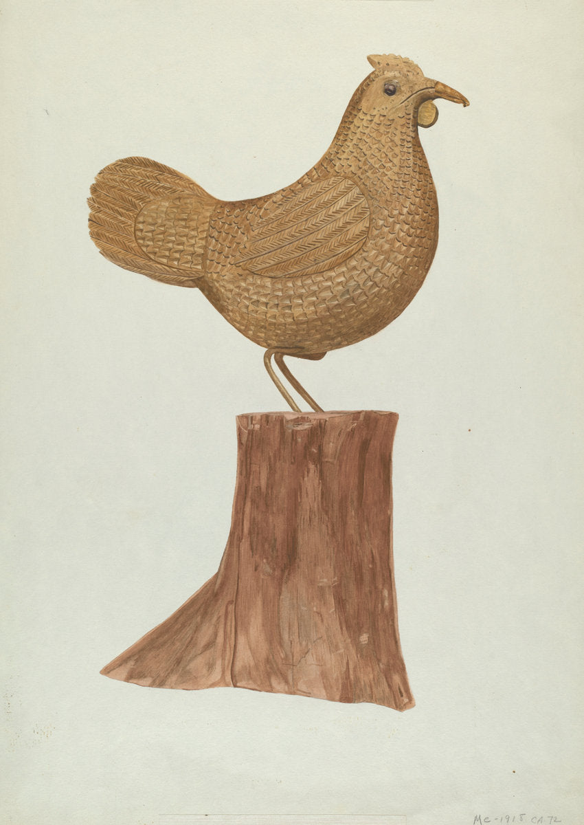 Little Wooden Hen by Mildred E. Bent (American, active c. 1935), 16X12"(A3)Poster Print