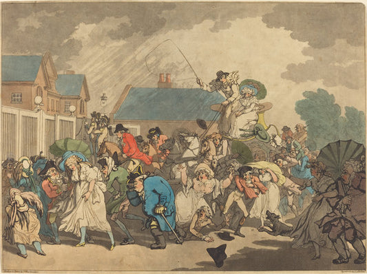 A Squall in Hyde Park by Thomas Rowlandson (British, 1756 - 1827), 16X12"(A3)Poster Print