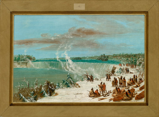 Portage Around the Falls of Niagara at Table Rock by George Catlin (American, 1796 - 1872), 16X12"(A3)Poster Print