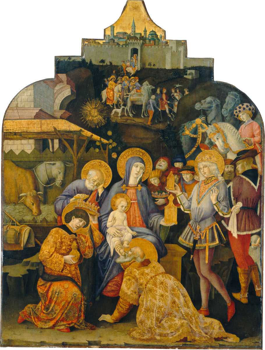 The Adoration of the Magi by Benvenuto di Giovanni (Italian, 1436 - before 1517), 16X12"(A3)Poster Print