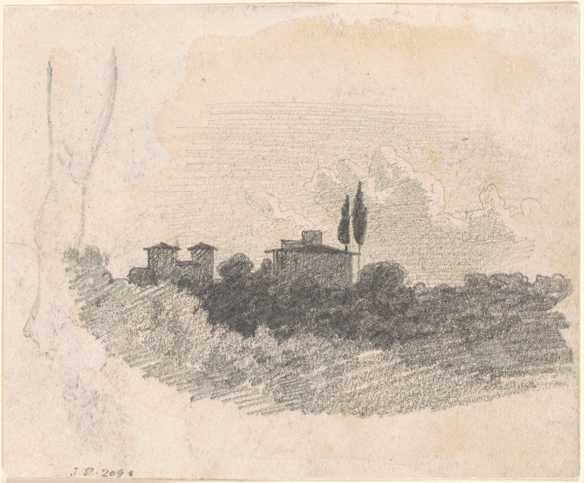 Italian Villa [recto] by John Singer Sargent (American, 1856 - 1925), 16X12"(A3)Poster Print