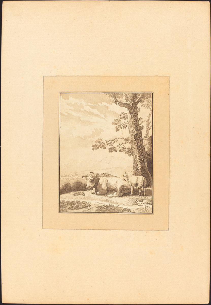Cow Resting by Regina Katharina Quarry after Karel Dujardin (German, c. 1762 - c. 1818), 16X12"(A3)Poster Print