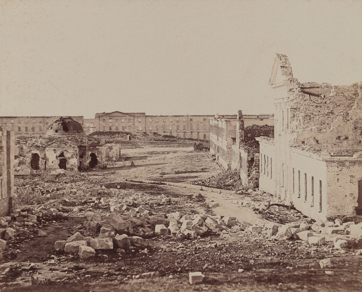Courtyard with Domed Building in Ruins by James Robertson (British, 1813 - 1888), 16X12"(A3)Poster Print