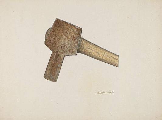 Post Hole Axe by George C. Brown (American, active c. 1935), 16X12"(A3)Poster Print