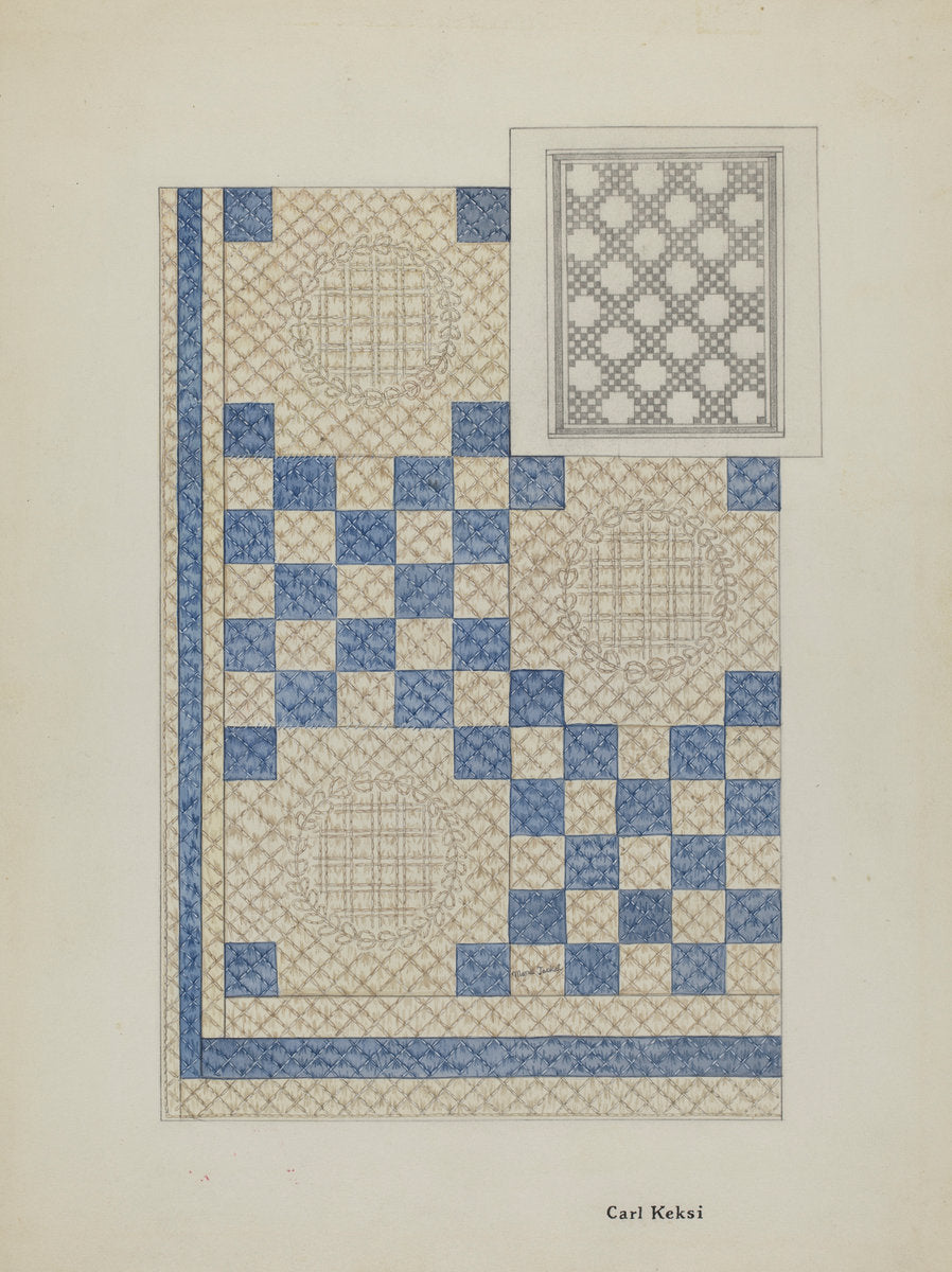 Friendship Quilt by Carl Keksi (American, active c. 1935), 16X12"(A3)Poster Print