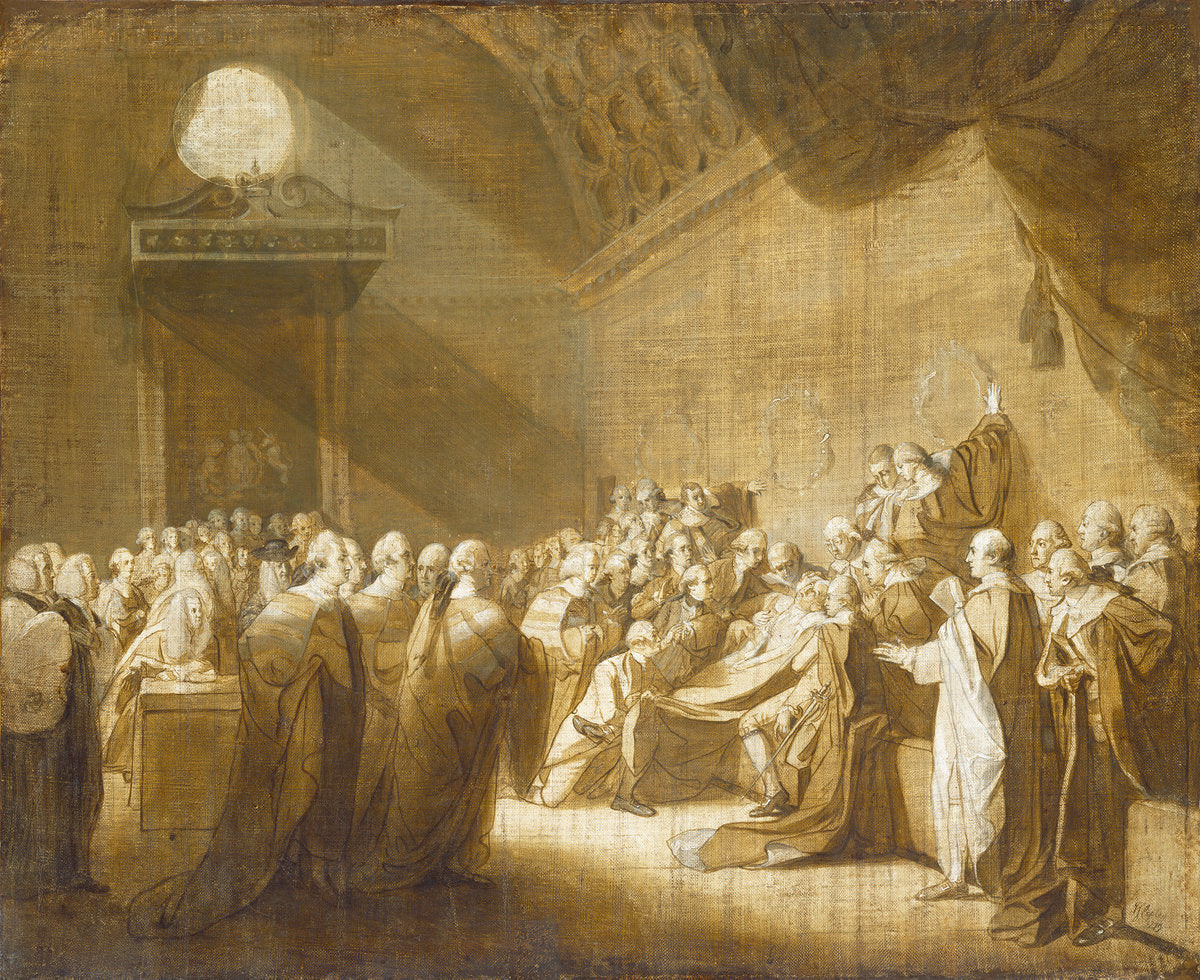 The Death of the Earl of Chatham by John Singleton Copley (American, 1738 - 1815), 16X12"(A3)Poster Print