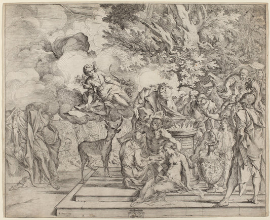 The Sacrifice of Iphigenia by Pietro Testa (Italian, 1612 - 1650), 16X12"(A3)Poster Print