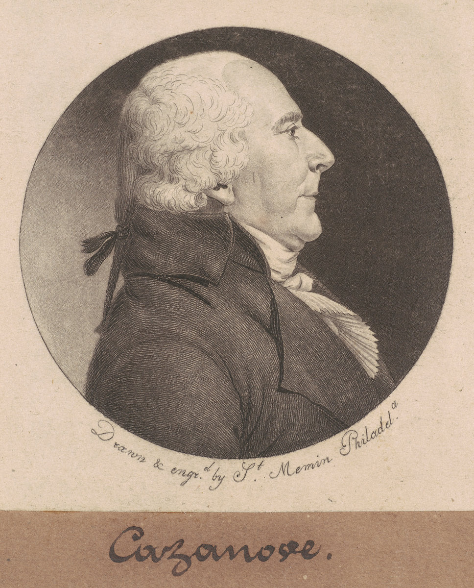 Théophile Cazanove by Charles B. J. Févret de Saint-Mémin (French, 1770 - 1852), 16X12"(A3)Poster Print