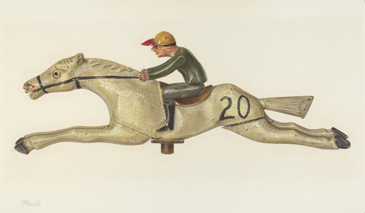 Horse and Jockey by Palmyra Pimentel (American, active c. 1935), 16X12"(A3)Poster Print