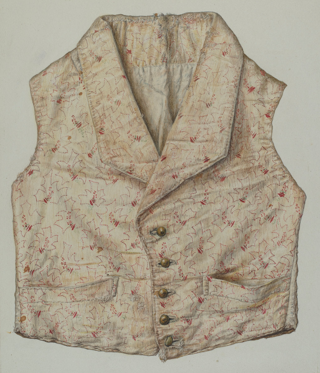 Quilted Silk Vest by Clarence Secor (American, active c. 1935), 16X12"(A3)Poster Print