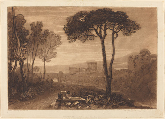 Scene in the Campagna by Joseph Mallord William Turner and William Say (British, 1768 - 1834), 16X12"(A3)Poster Print