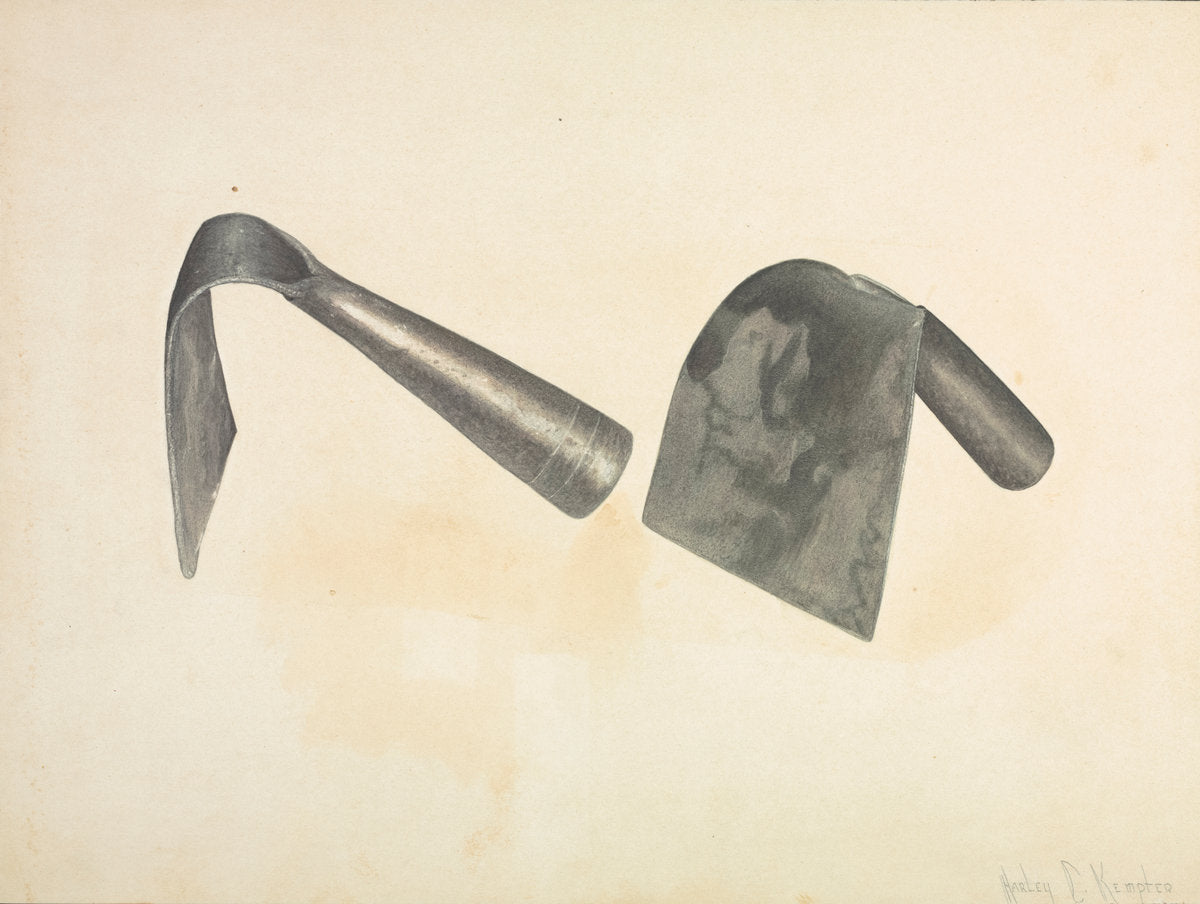 Amana Dough Trough Scrapers by Harley Kempter (American, active c. 1935), 16X12"(A3)Poster Print