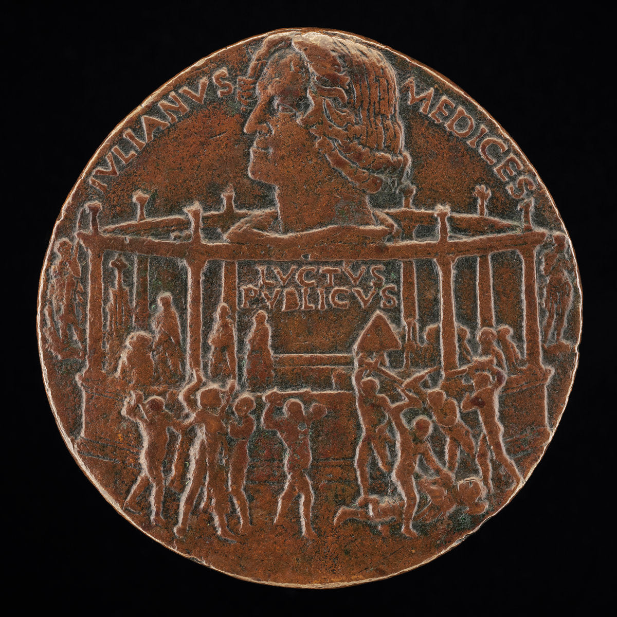 The Murder of Giuliano I de' Medici (The Pazzi Conspiracy Medal) [reverse] by Bertoldo di Giovanni (Italian, c. 1430/1440 - 1491), 16X12"(A3)Poster Print