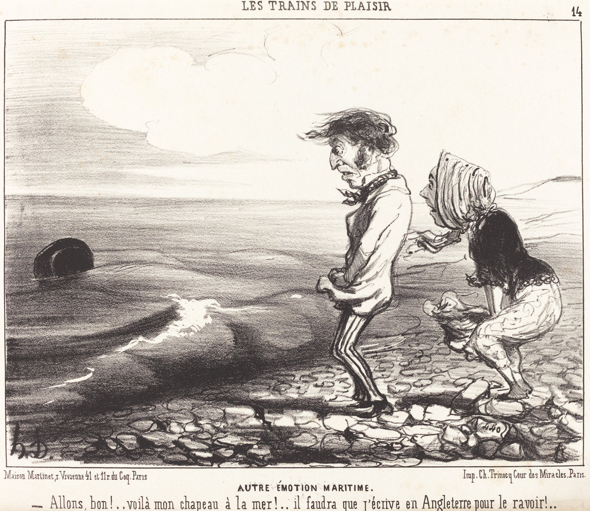 Autre émotion maritime by Honoré Daumier (French, 1808 - 1879), 16X12"(A3)Poster Print