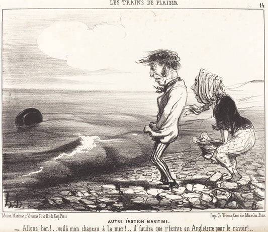 Autre émotion maritime by Honoré Daumier (French, 1808 - 1879), 16X12"(A3)Poster Print