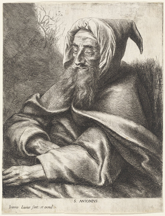 Saint Anthony by Jan Lievens (Dutch, 1607 - 1674), 16X12"(A3)Poster Print