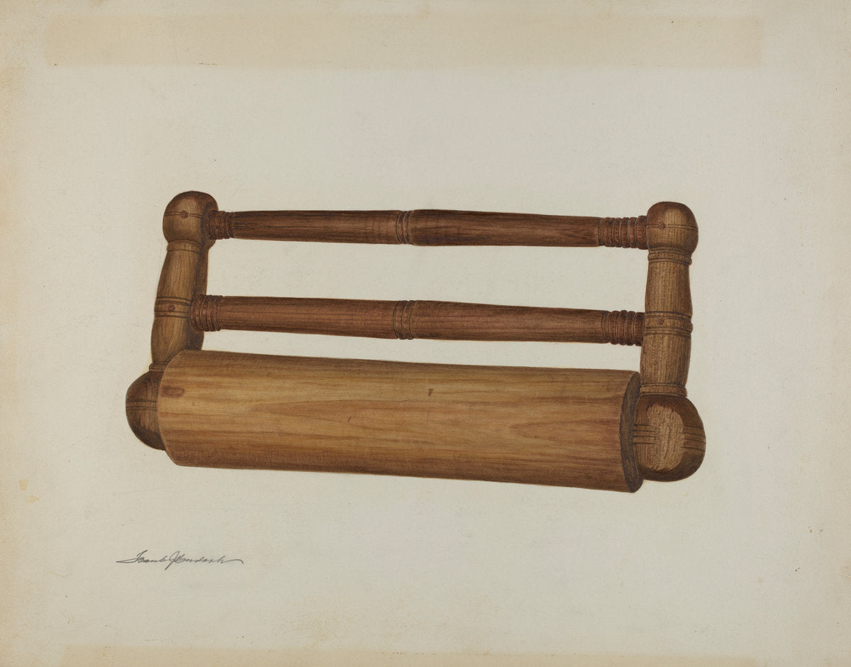 Pa. German Rolling Pin by Frank Budash (American, active c. 1935), 16X12"(A3)Poster Print