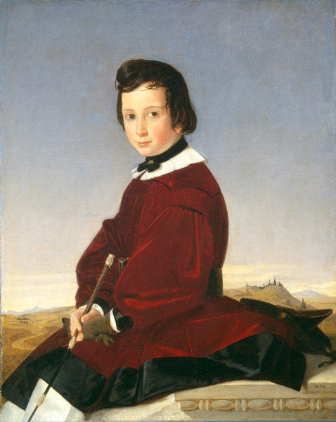 Portrait of a Young Horsewoman by Charles David (French, 1797 - 1869), 16X12"(A3)Poster Print