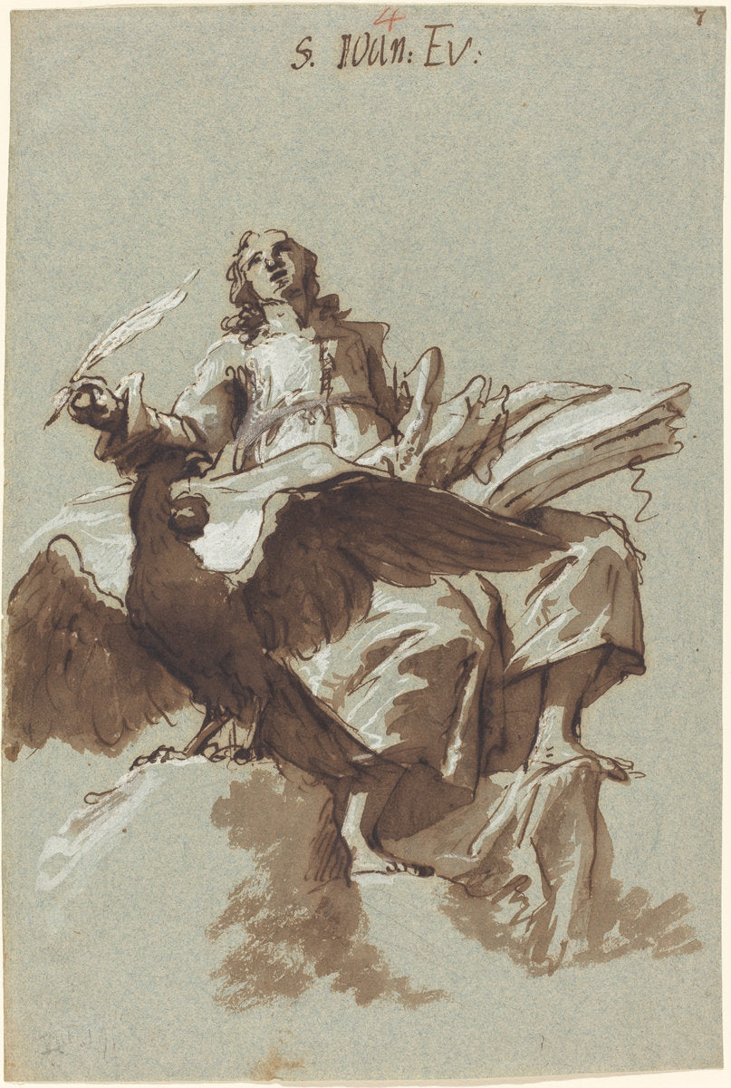 Saint John the Evangelist by Georg Anton Urlaub (German, 1713 - 1759), 16X12"(A3)Poster Print