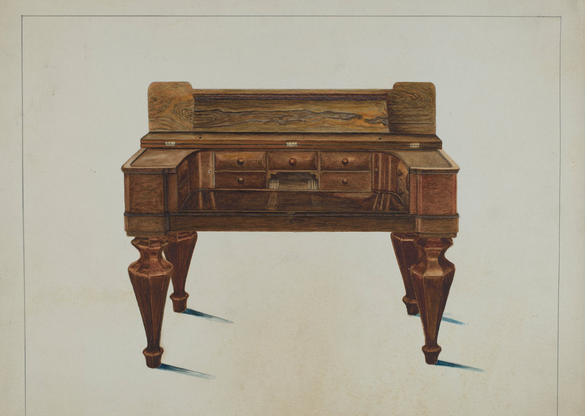 Melodeon Converted into Desk by Magnus S. Fossum (American, 1888 - 1980), 16X12"(A3)Poster Print