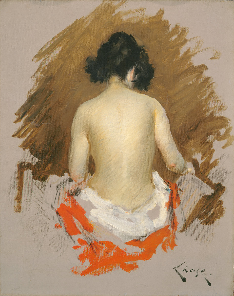 Nude by William Merritt Chase (American, 1849 - 1916), 16X12"(A3)Poster Print