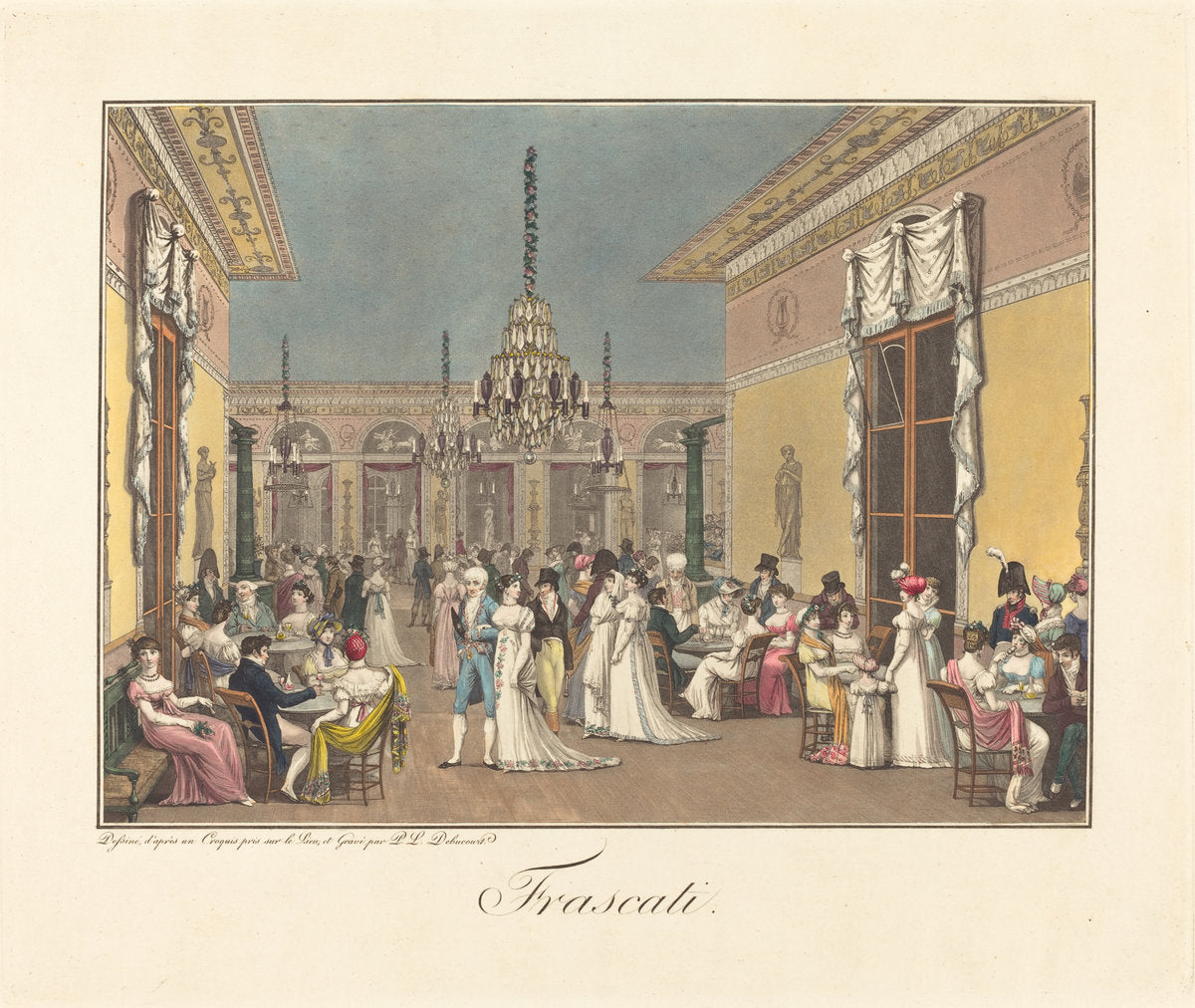 Frascati by Philibert-Louis Debucourt (French, 1755 - 1832), 16X12"(A3)Poster Print