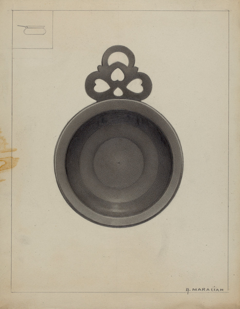 Pewter Porringer by Arsen Maralian (American, active c. 1935), 16X12"(A3)Poster Print