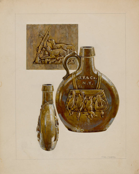 Liquor Bottle by Charles Caseau (American, active c. 1935), 16X12"(A3)Poster Print