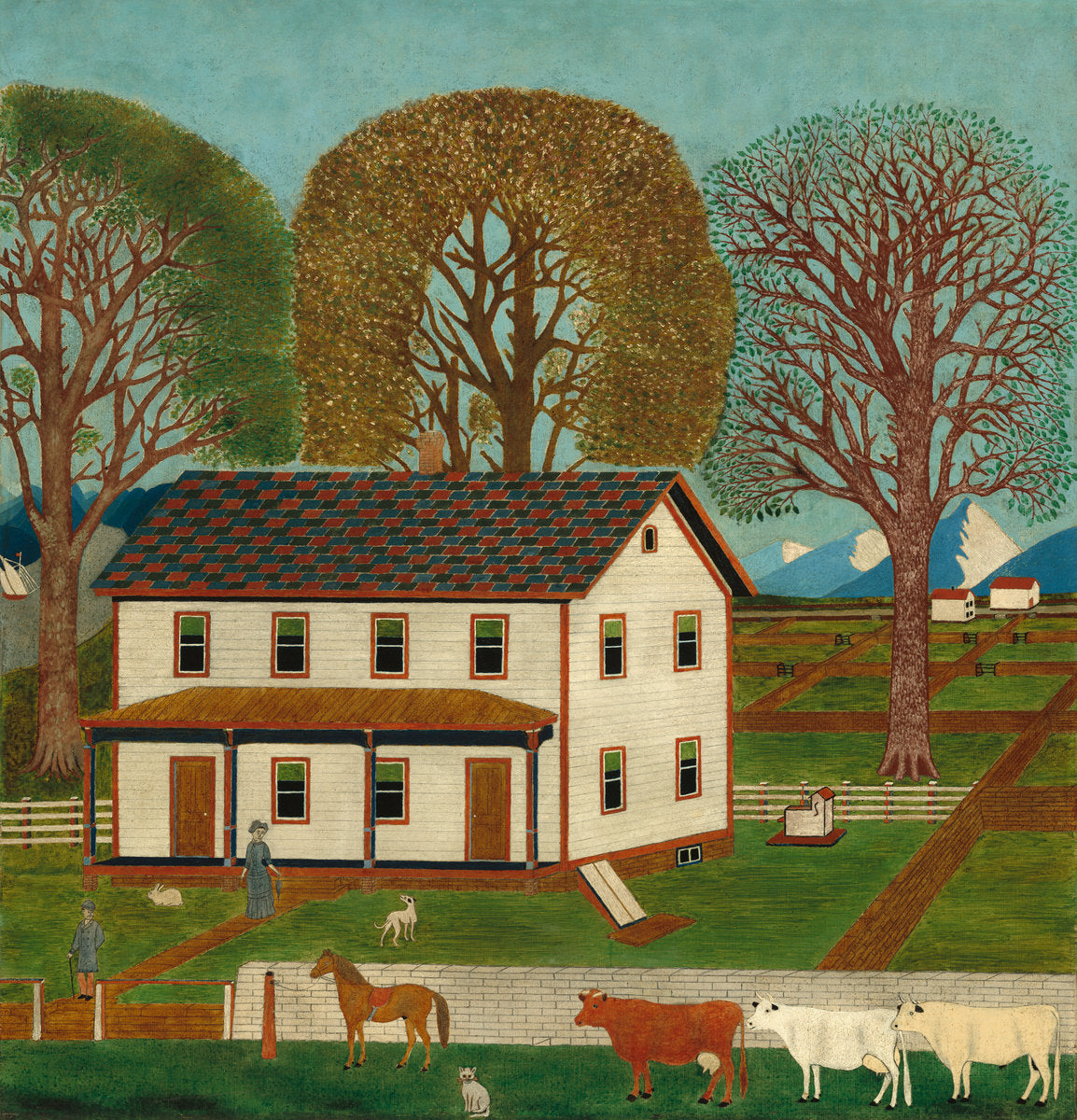 late 19th century by American 19th Century (Farmhouse in Mahantango Valley), 16X12"(A3)Poster Print