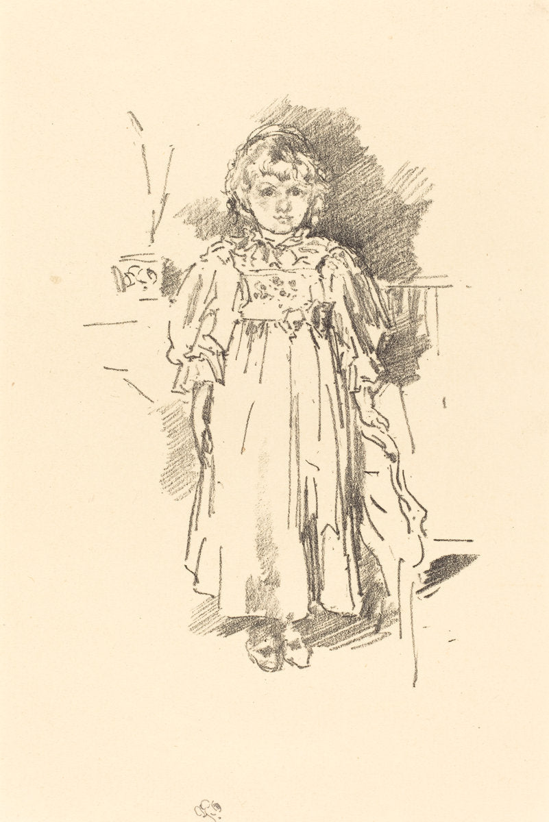 Little Evelyn by James McNeill Whistler (American, 1834 - 1903), 16X12"(A3)Poster Print