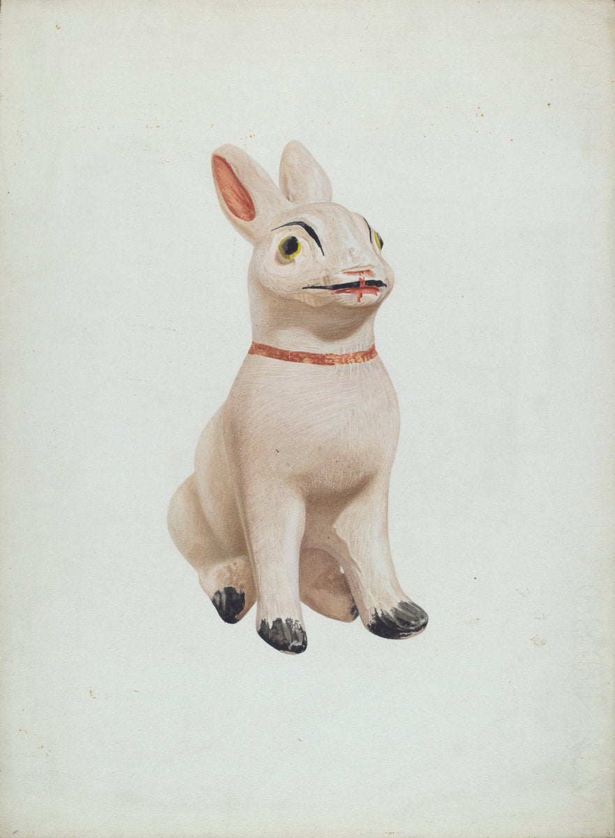 Chalkware Rabbit by Betty Fuerst (American, active c. 1935), 16X12"(A3)Poster Print