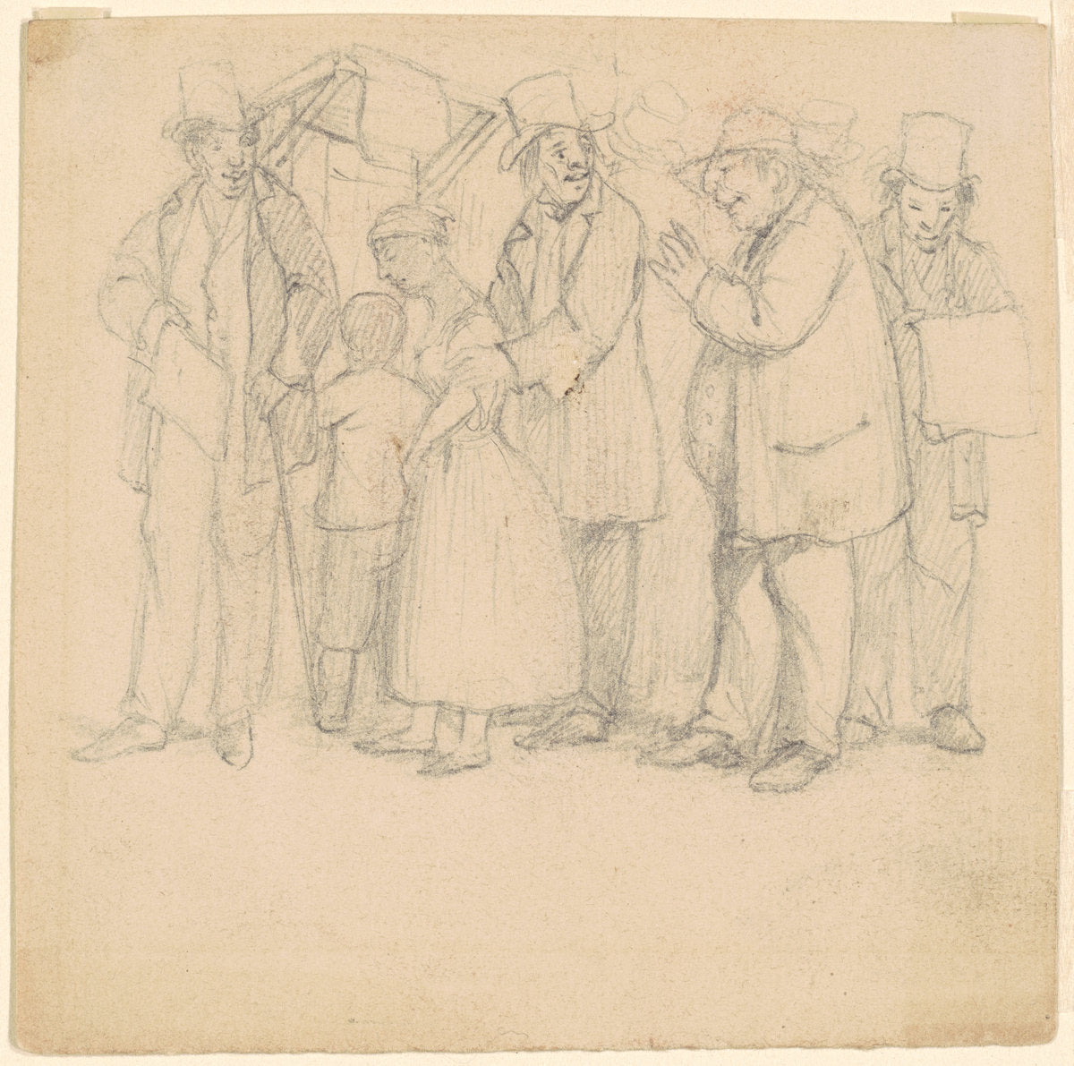Study for "The House that Jeff Built" by David Claypoole Johnston (American, 1799 - 1865), 16X12"(A3)Poster Print