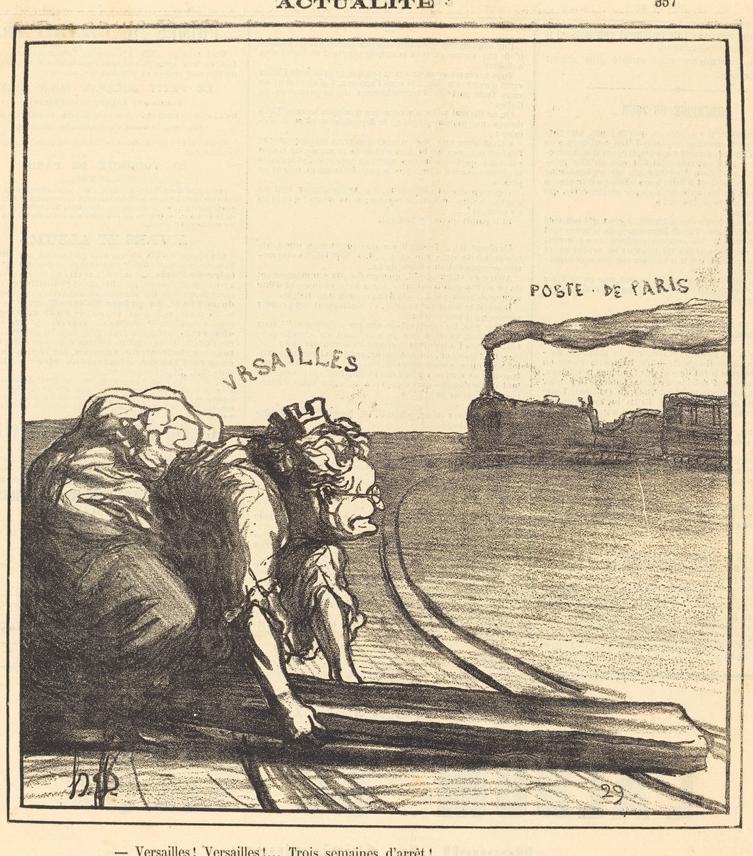 Versailles!... Trois semaines d'arrêt! by Honoré Daumier (French, 1808 - 1879), 16X12"(A3)Poster Print