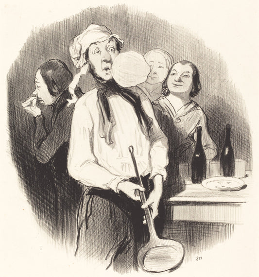 Les Crêpes by Honoré Daumier (French, 1808 - 1879), 16X12"(A3)Poster Print