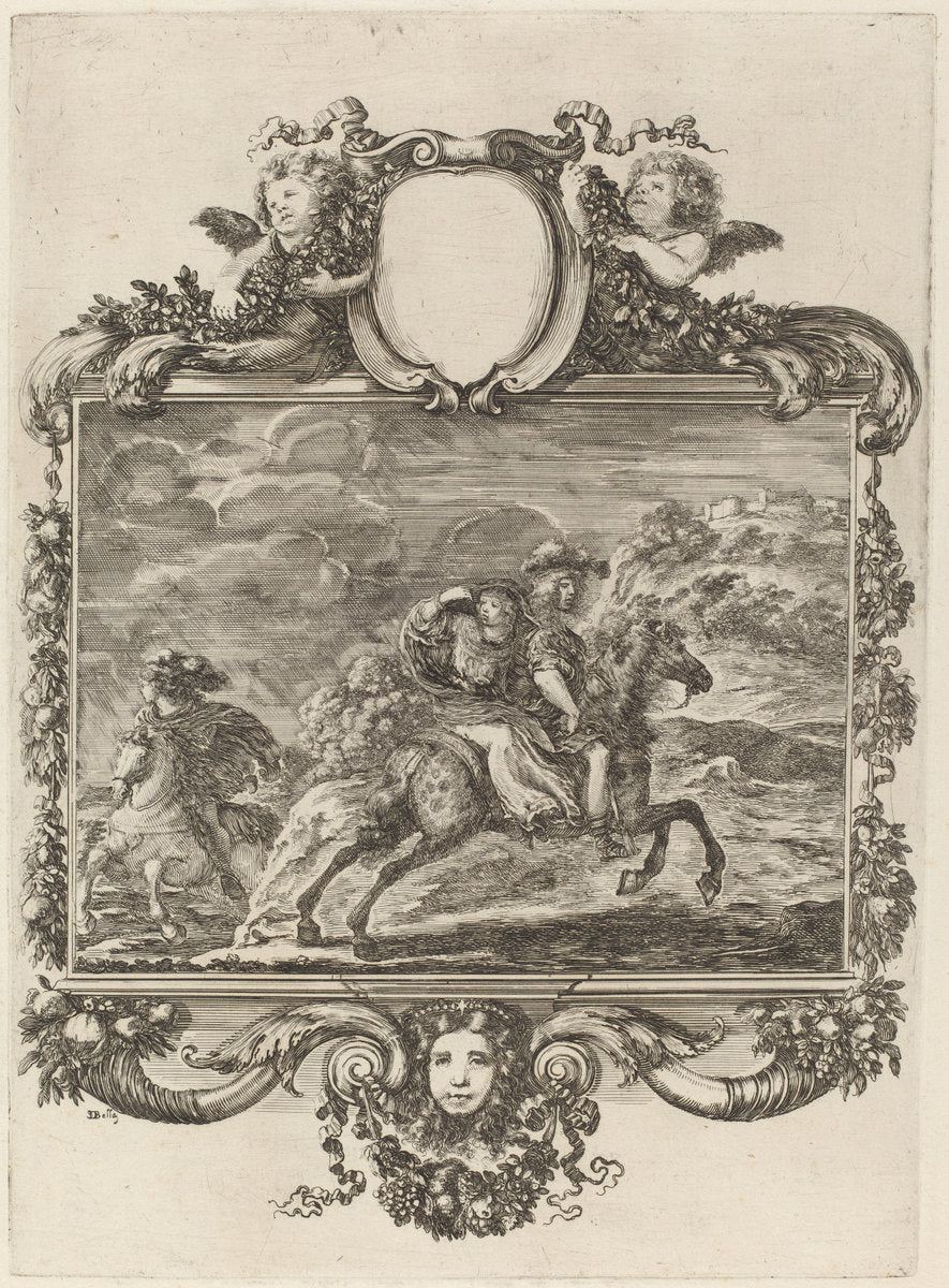 Clovis and Clotilda by Stefano Della Bella (Italian, 1610 - 1664), 16X12"(A3)Poster Print