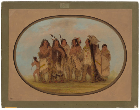 Distinguished Crow Indians by George Catlin (American, 1796 - 1872), 16X12"(A3)Poster Print