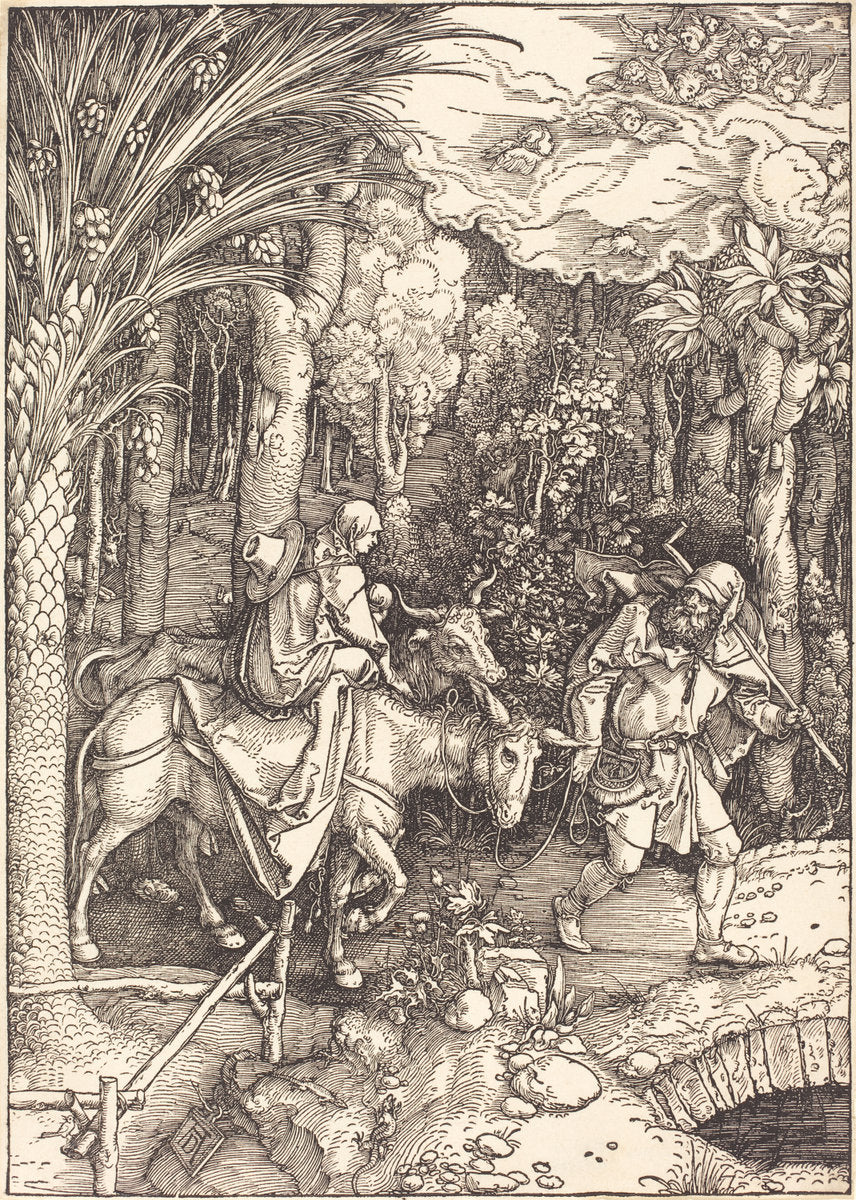 The Flight into Egypt by Albrecht Dürer (German, 1471 - 1528), 16X12"(A3)Poster Print