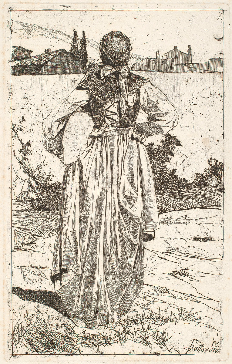 Woman of the Gabbro [Donna al gabbro] by Giovanni Fattori (Italian, 1825 - 1908), 16X12"(A3)Poster Print