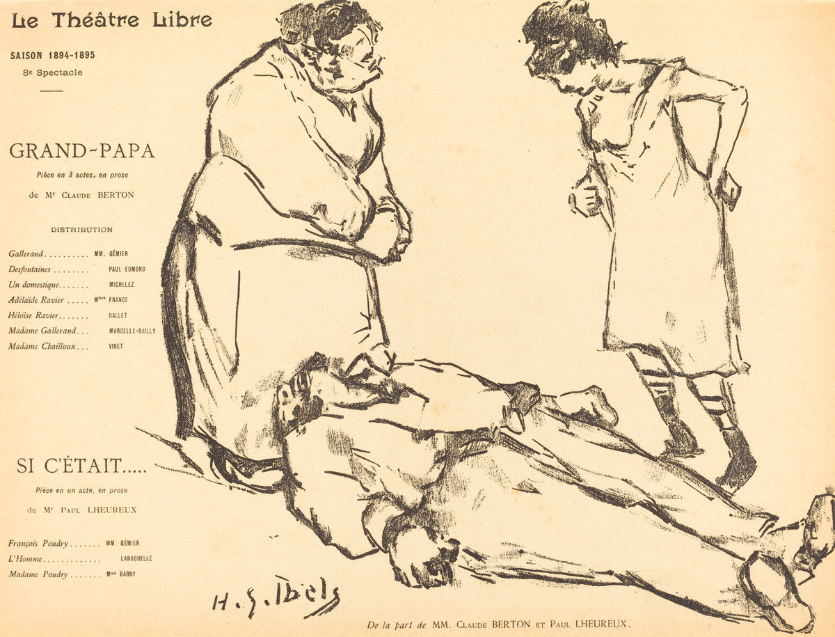 Grand-Papa; Si c'était by Henri-Gabriel Ibels (French, 1867 - 1936), 16X12"(A3)Poster Print
