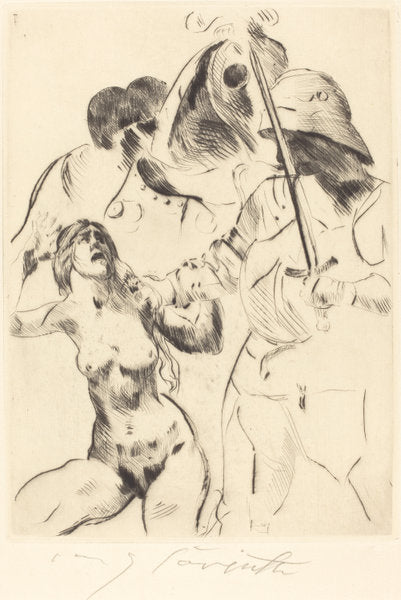 Abduction - III (Frauenraub III) by Lovis Corinth (German, 1858 - 1925), 16X12"(A3)Poster Print