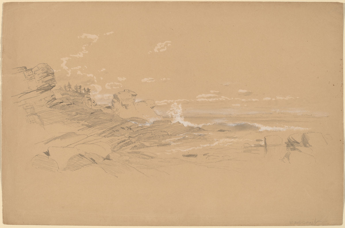 Maine Coast by Aaron Draper Shattuck (American, 1832 - 1928), 16X12"(A3)Poster Print