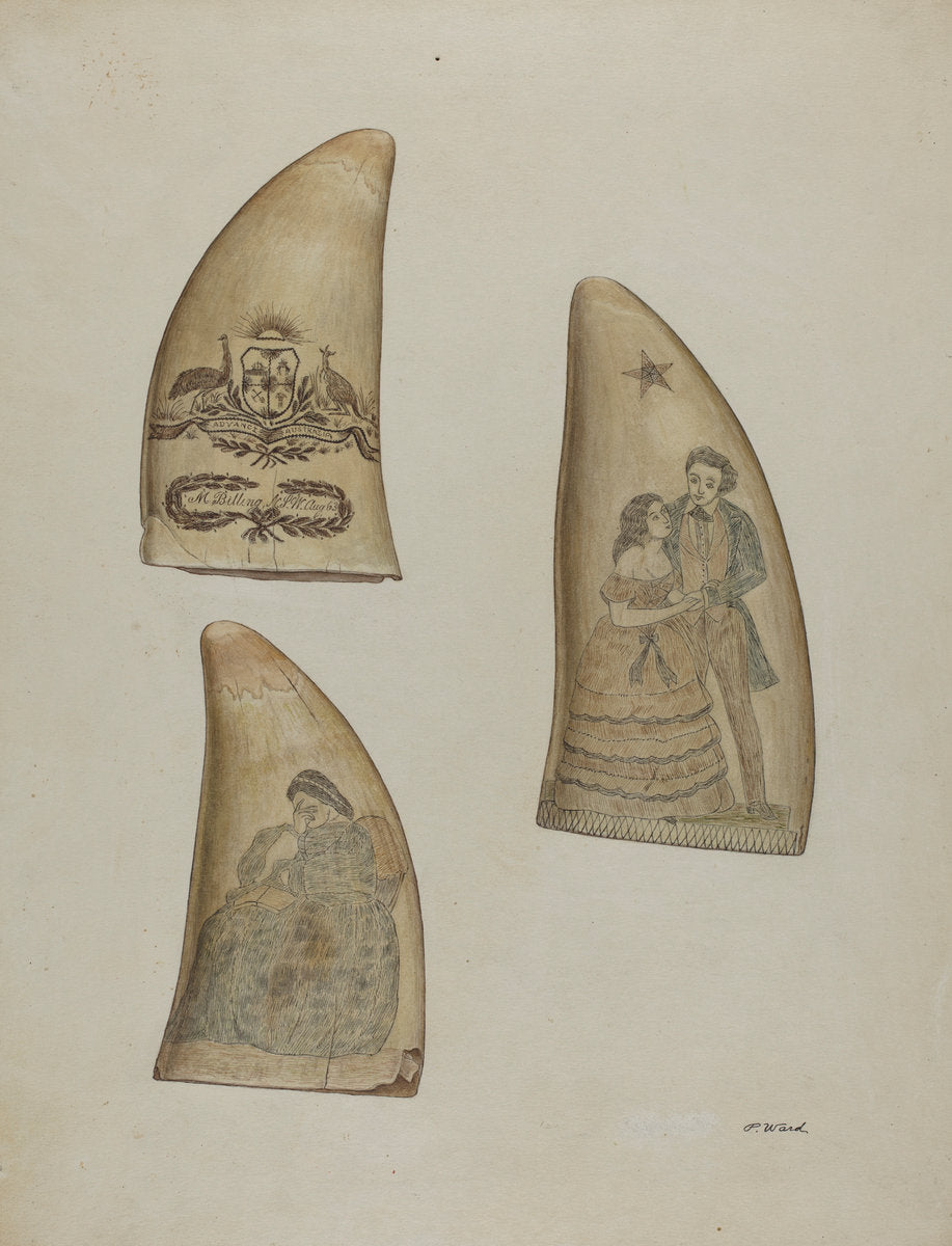 Scrimshaw by Paul Ward (American, active c. 1935), 16X12"(A3)Poster Print