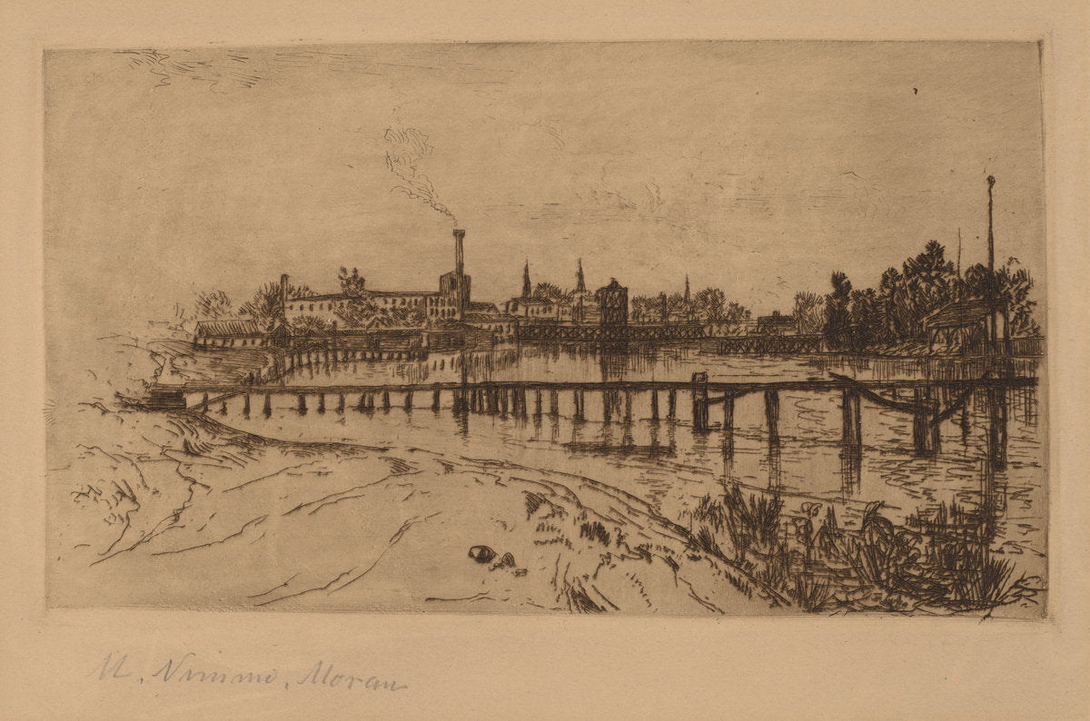 Newark, N.J., from the Passaic by Mary Nimmo Moran (American, born Scotland, 1842 - 1899), 16X12"(A3)Poster Print