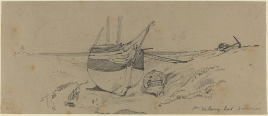 St. Valery sur somme by Eugène Isabey (French, 1803 - 1886), 16X12"(A3)Poster Print