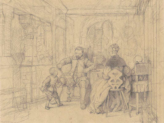 The Fencing Lesson [recto] by Richard Caton Woodville (American, 1825 - 1855), 16X12"(A3)Poster Print
