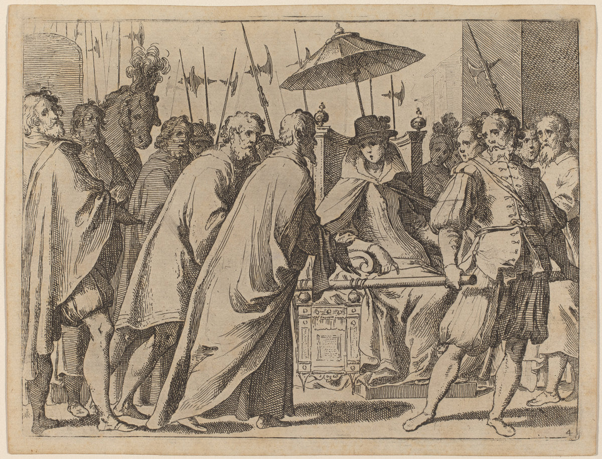 Margaret of Austria Being Carried in a Chaise by Raffaello Schiaminossi (Italian, c. 1529 - probably 1622), 16X12"(A3)Poster Print