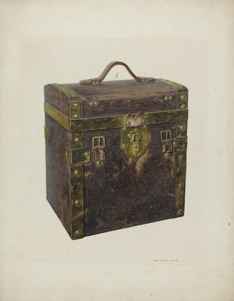Small Square Trunk by Regina Henderer (American, active c. 1935), 16X12"(A3)Poster Print