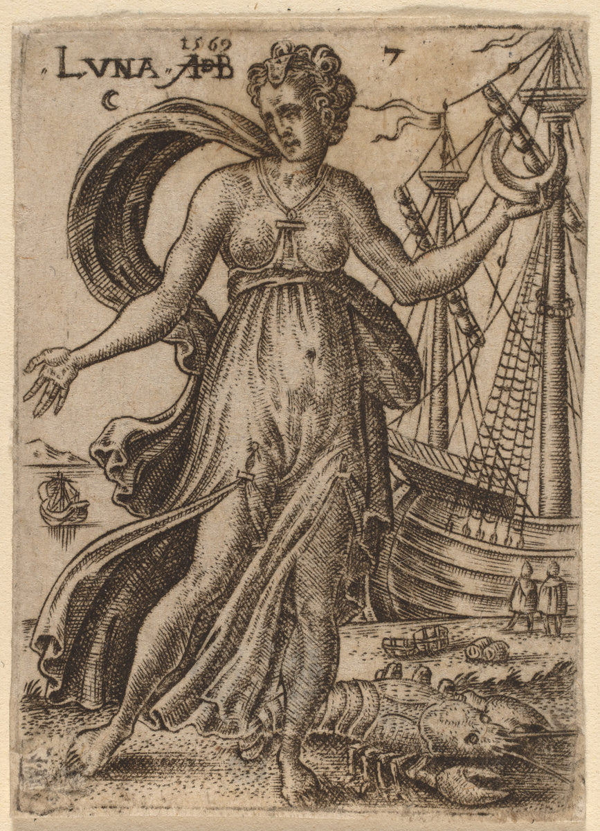 Moon by Abraham de Bruyn (Flemish, 1540 - 1587), 16X12"(A3)Poster Print